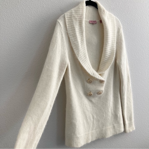 Ted Baker London Cream Nylon Angora Blend Sweater, Ted Baker size 3 - Picture 3 of 16